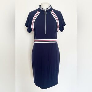 VENUS Navy Mini Dress with Red and White Accents